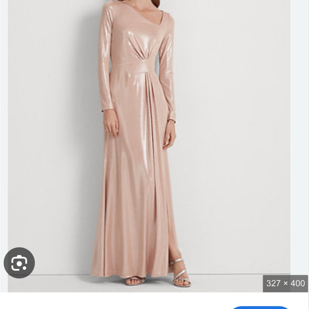 Gold Ruched Backless Asymmetrical Gown